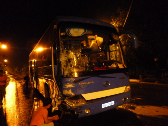 Our bus was pretty smashed up...