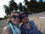 Our first time on the beach together during this trip